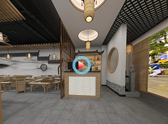 臨安新中式火鍋店設(shè)計(jì)裝修全景案例效果圖