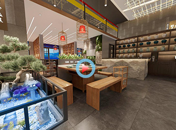 800平米鮮菜火鍋店設(shè)計(jì)裝修全景案例效果圖