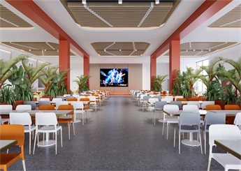 廣東學(xué)校大食堂設(shè)計案例效果圖